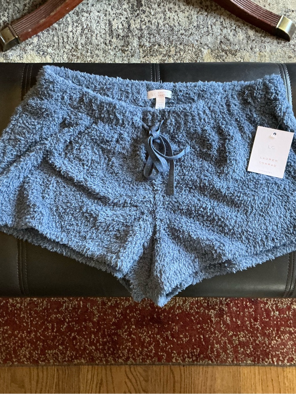 LC Lauren Conrad Blue Plush Lounge Shorts NWT